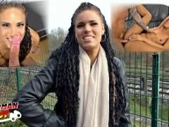 Schwarzhaariges Lockengirl Christy Ley  beim deutschen Casting gebumst